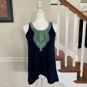 Le Sample Kahlo Embroidered Solid Tank